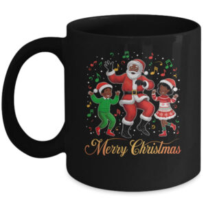 African American Christmas Family Santa Merry Christmas Mug 11oz Mug Black front 600x.jpg