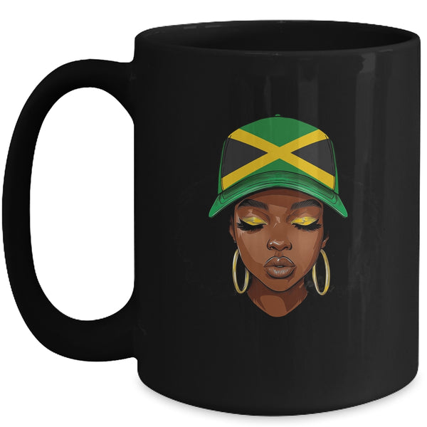 Proud Jamaican Black Girls Jamaica Happy Independence Day Mug 15oz Mug Black front 600x.jpg