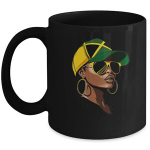 Afro Girl Patriotic Jamaica Flag Jamaica Independence Day Mug 11oz Mug Black front 600x.jpg