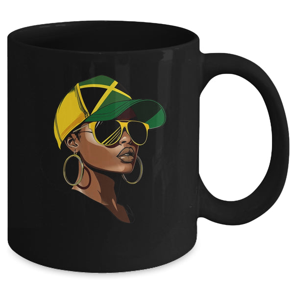 Afro Girl Patriotic Jamaica Flag Jamaica Independence Day Mug 11oz Mug Black back 600x.jpg