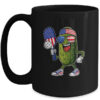 Funny Patriotic Pickle Playing Pickleball Paddle 4th Of July Mug 15oz Mug Black front 600x.jpg
