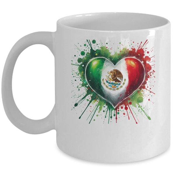 Mexico Heart Patriotic Mexico Flag Mexican Design Women Men Mug 11oz Mug White front 600x.jpg
