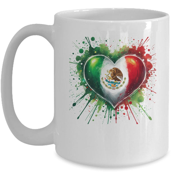 Mexico Heart Patriotic Mexico Flag Mexican Design Women Men Mug 15oz Mug White front 600x.jpg