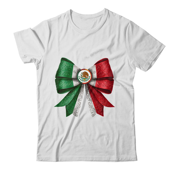 Coquette Bow Mexican Flag Mexico Design For Women Girls Classic T Shirt White 600x.jpg