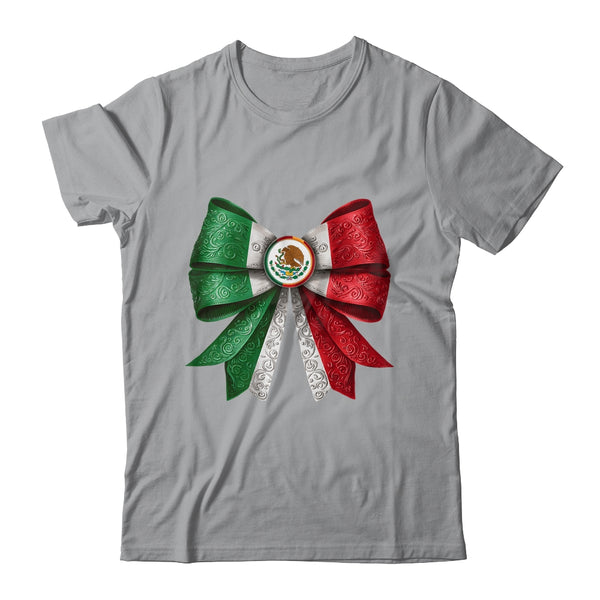 Coquette Bow Mexican Flag Mexico Design For Women Girls Classic T Shirt Sport Grey 600x.jpg