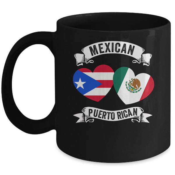 Puerto Rican Mexican Flag Mexirican Half Puerto Rico Mexico Mug 11oz Mug Black front 600x.jpg
