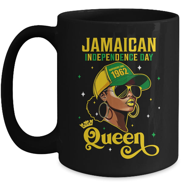Jamaican Queen Independence Day 1962 Jamaican Girl Women Mug 15oz Mug Black front 600x.jpg