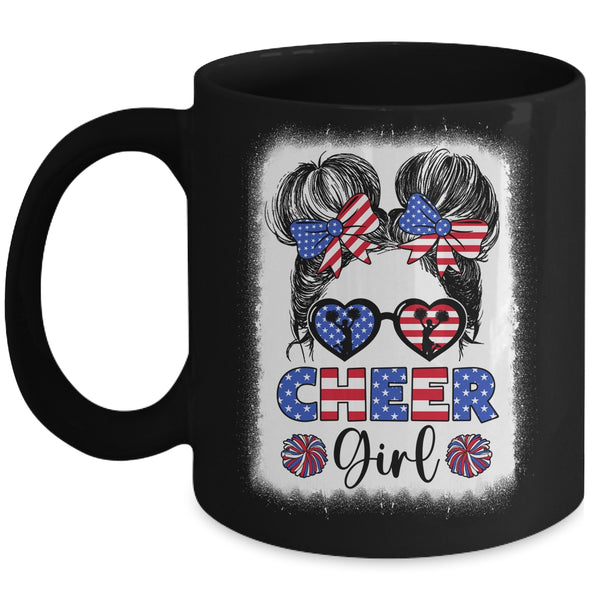 American Flag Cheer Girl 4th July USA Patriotic Cheerleader Mug 11oz Mug Black front 600x.jpg