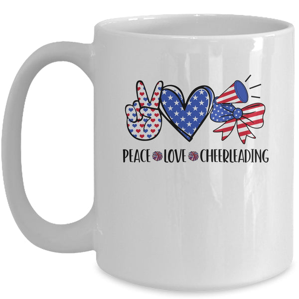 4th Of July Cheer Girl Peace Love Cheerleading American Teen Mug 15oz Mug White front 600x.jpg