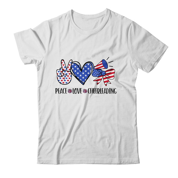4th Of July Cheer Girl Peace Love Cheerleading American Teen Classic T Shirt White 600x.jpg
