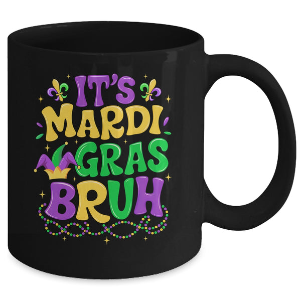 Bruh Mardi Gras Teens Boys Kids Mardi Gras Mug 11oz Mug Black back 600x.jpg