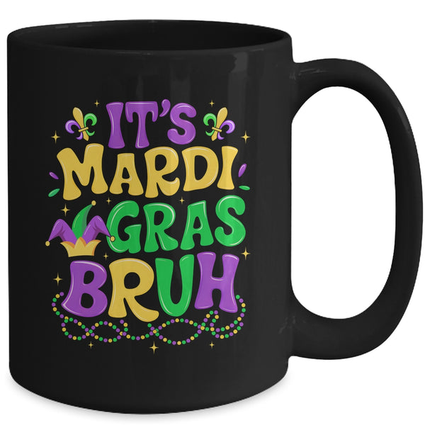 Bruh Mardi Gras Teens Boys Kids Mardi Gras Mug 15oz Mug Black back 600x.jpg