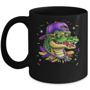 Mardigator Alligator Bruh Mardi Gras Costume Men Boys Mug 11oz Mug Black front 600x.jpg