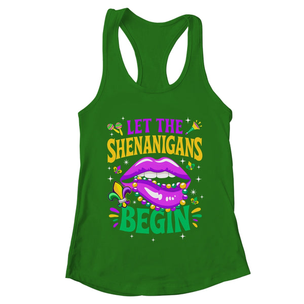 Let The Shenanigans Begin Mardi Gras Kiss Lips Women Shirt Tank Top Women s Ideal Racerback Tank Kelly Green 600x.jpg