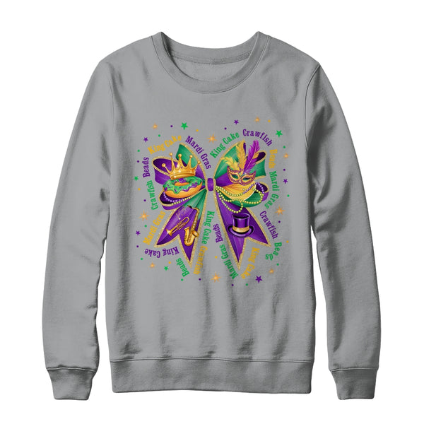 Mardi Gras Coquette Women Girls Louisiana Mardi Gras Vibes Shirt Sweatshirt Crewneck Sweatshirt Sport Grey 600x.jpg