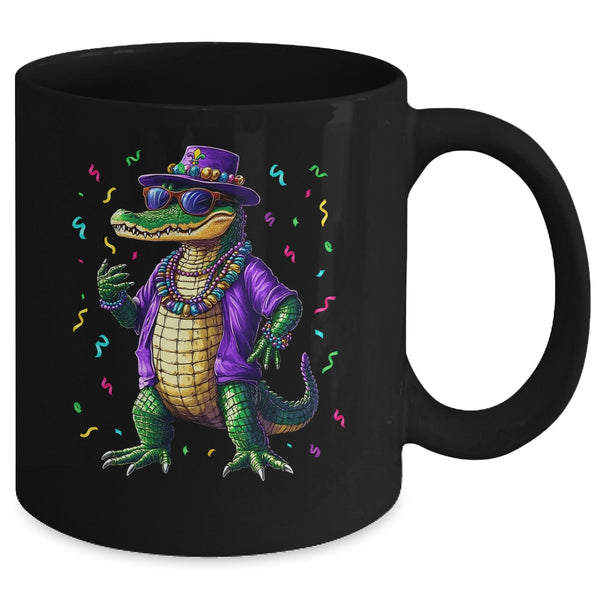 Mardigator Mardi Gras Alligator Men Women Mardi Gras Men Mug 11oz Mug Black back 600x.jpg