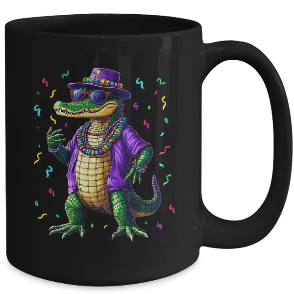 Mardigator Mardi Gras Alligator Men Women Mardi Gras Men Mug 15oz Mug Black back 600x.jpg