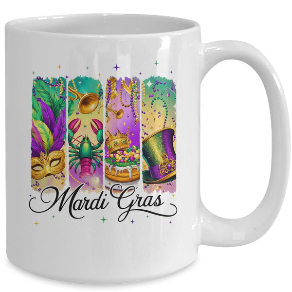 Retro Mardi Gras Coquette King Cake Louisiana Crawfish Mug 15oz Mug White back 600x.jpg