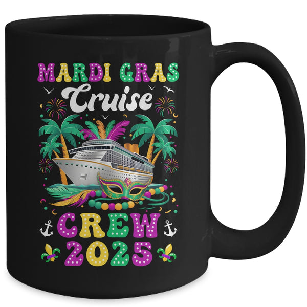 Mardi Gras Cruise Crew 2025 Trip New Orleans Family Matching Mug 15oz Mug Black back 600x.jpg