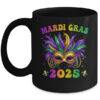 Mardi Gras 2025 Mask Feathers Mardi Gras Family Costume Cute Mug 11oz Mug Black front 600x.jpg
