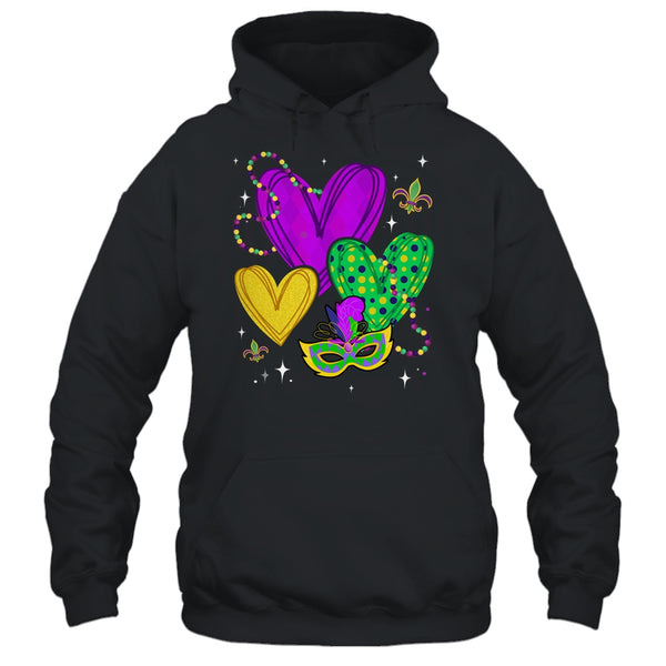 Mardi Gras Hearts Cute Outfit Party Carnival For Women Girls Pullover Hoodie Black 600x.jpg
