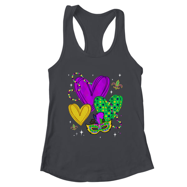 Mardi Gras Hearts Cute Outfit Party Carnival For Women Girls Women s Ideal Racerback Tank Black 600x.jpg