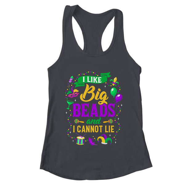 Funny Mardi Gras I Like Big Beads And Cannot Lie Women s Ideal Racerback Tank Black 600x.jpg