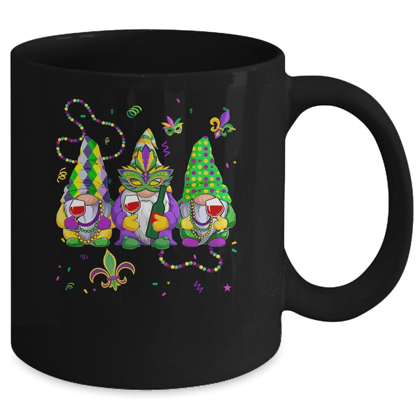 Mardi Gras Gnomes Funny Outfit Gnomies Squad Women Drinking Mug 11oz Mug Black back 600x.jpg