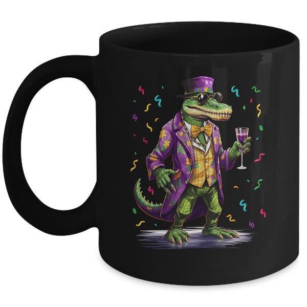 Mardigator Mardi Gras Alligator Costume Men Women Party Mug 11oz Mug Black front 600x.jpg