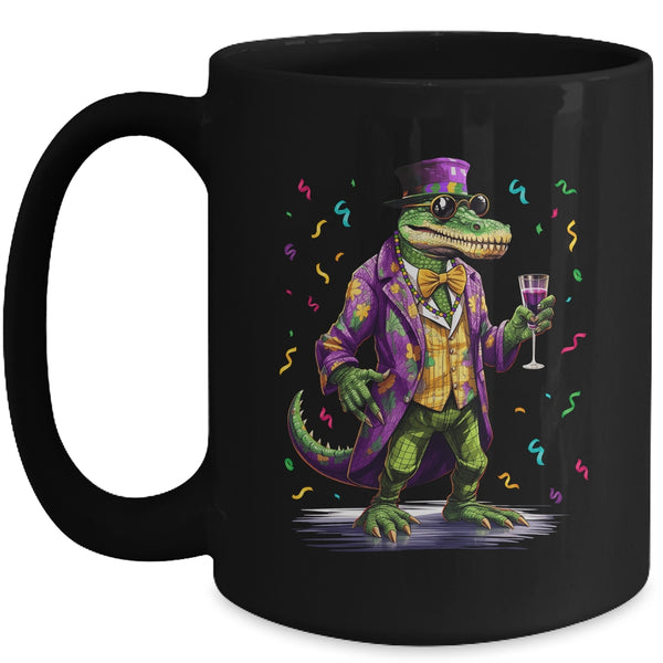 Mardigator Mardi Gras Alligator Costume Men Women Party Mug 15oz Mug Black front 600x.jpg