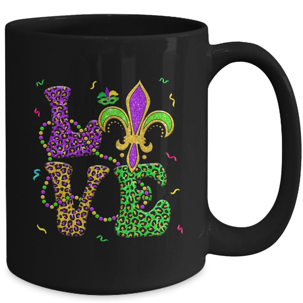 I Love Mardi Gras For Matching Family Costume Men Women Mug 15oz Mug Black back 600x.jpg