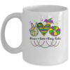 Peace Love King Cake Mardi Gras For Men Women Kids Mug 11oz Mug White front 600x.jpg