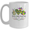 Peace Love King Cake Mardi Gras For Men Women Kids Mug 15oz Mug White front 600x.jpg