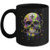 Funny Sugar Skull Mardi Gras Party Men Women Mug 11oz Mug Black front 600x.jpg