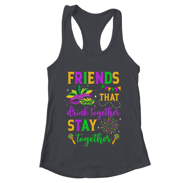Friends That Drink Together Stay Together Mardi Gras 2024 Women s Ideal Racerback Tank Black 600x.jpg