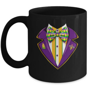 Mardi Gras Tuxedo Costume Funny Mardi Gras Carnival 2024 Mug 11oz Mug Black front 600x.jpg