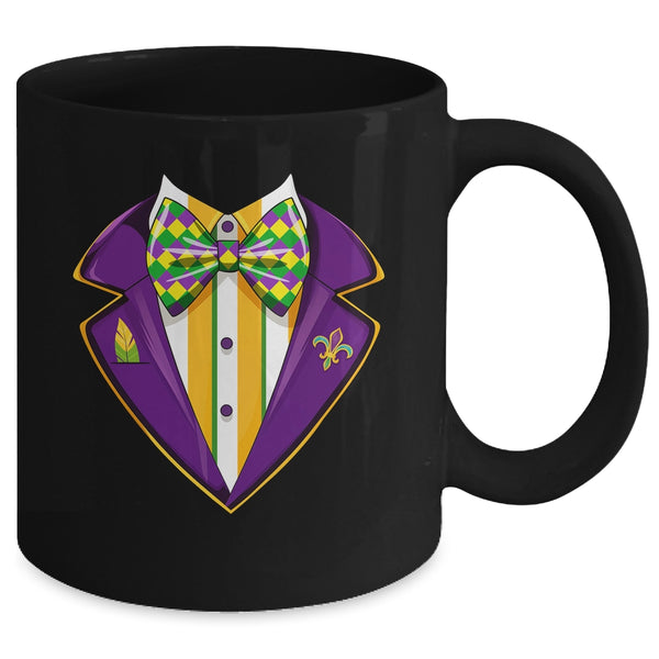 Mardi Gras Tuxedo Costume Funny Mardi Gras Carnival 2024 Mug 11oz Mug Black back 600x.jpg