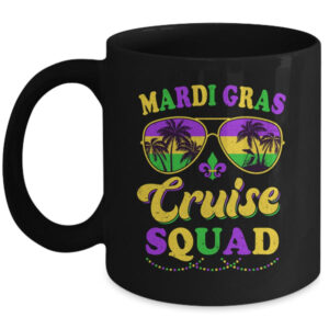 Mardi Gras Cruise Squad 2024 Matching Group Family Vacation Mug 11oz Mug Black front 600x.jpg