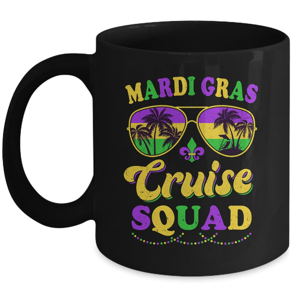 Mardi Gras Cruise Squad 2024 Matching Group Family Vacation Mug 11oz Mug Black front 600x.jpg