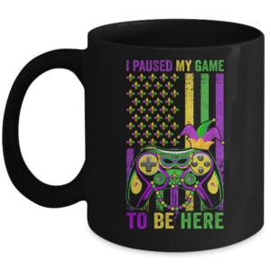 I Paused My Game To Be Here Video Game Beads Mardi Gras Mug 11oz Mug Black front 600x.jpg