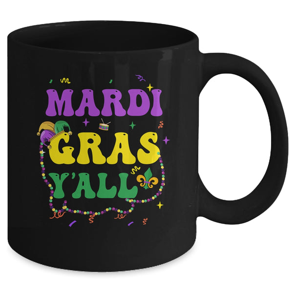 Happy Mardi Gras Y all Vintage Mardi Gras Party Festival Mug 11oz Mug Black back 600x.jpg