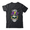 Messy Bun Hair Skull Mardi Gras Party For Women Classic T Shirt Black 600x.jpg