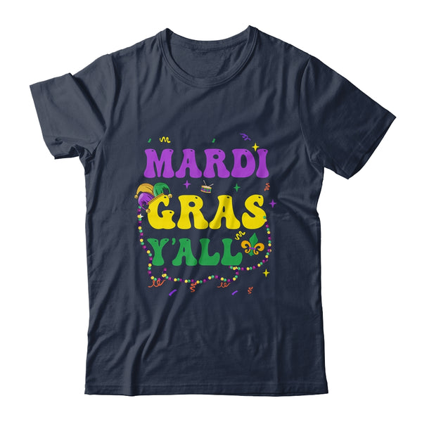 Happy Mardi Gras Y all Vintage Mardi Gras Party Festival Classic T Shirt Navy 600x.jpg