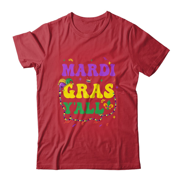 Happy Mardi Gras Y all Vintage Mardi Gras Party Festival Classic T Shirt Red 600x.jpg
