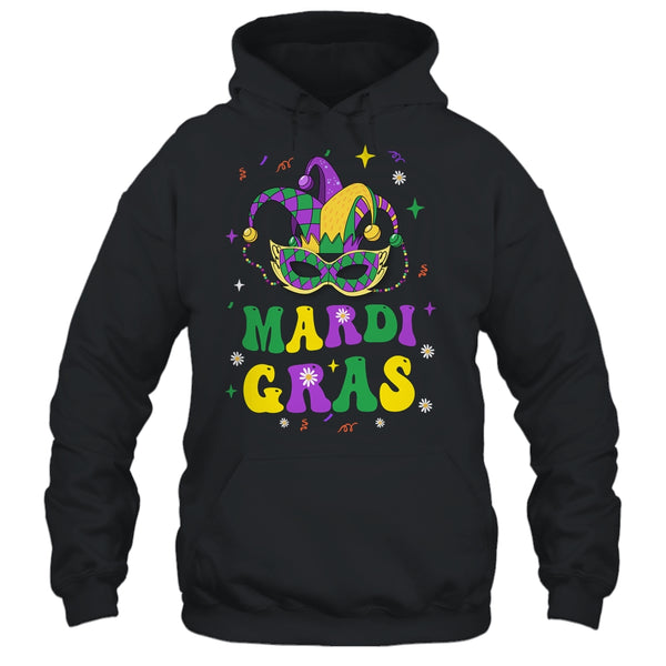 Groovy Mardi Gras Party Festival Kids Men Women Outfit Pullover Hoodie Black 600x.jpg