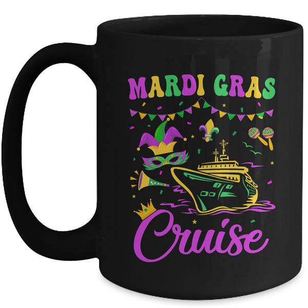 Mardi Gras Cruise Cruising Mask Cruise Ship Party Costume Mug 15oz Mug Black front 600x.jpg