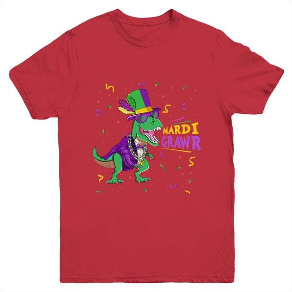 Mardi Gras Trex Dinosaur Lovers Boy Mardi Grawr Youth Youth T Shirt Red 600x.jpg