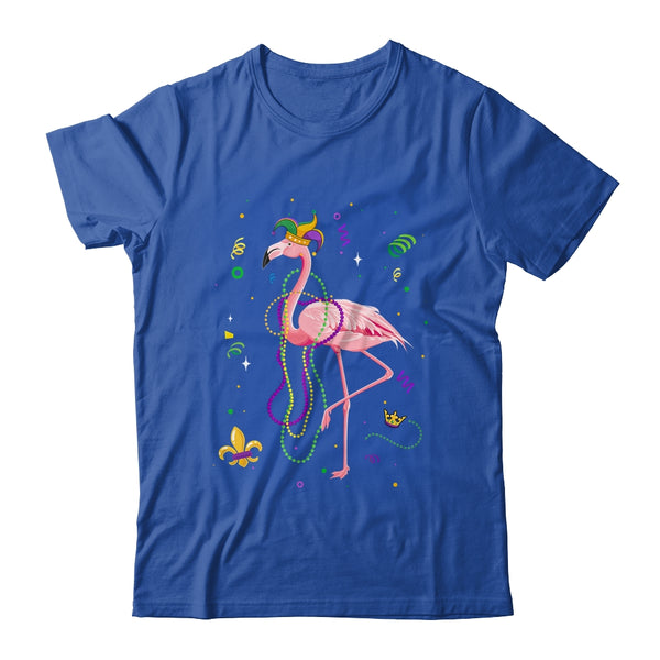 Jester Flamingo Beads Mardi Gras Party Parade Girls Classic T Shirt Royal 600x.jpg