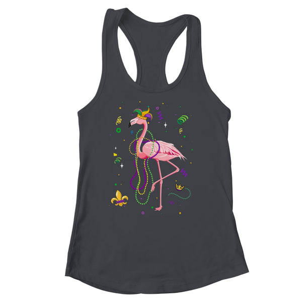 Jester Flamingo Beads Mardi Gras Party Parade Girls Women s Ideal Racerback Tank Black 600x.jpg