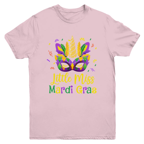 Cute Little Miss Mardi Gras Kids Girl Outfit Youth Youth T Shirt Light Pink 600x.jpg